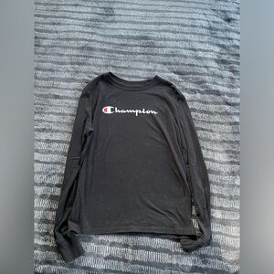 Champion Women’s Black long sleeve tee with chest logo
